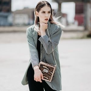Sequin leopard Cube Purse